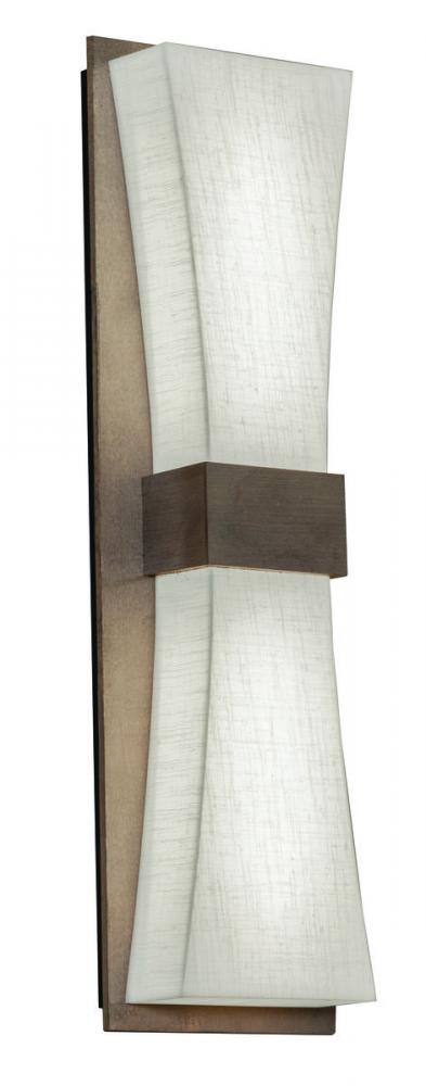 Aberdeen LED Sconce - Weathered Grey Finish - Linen White Shade