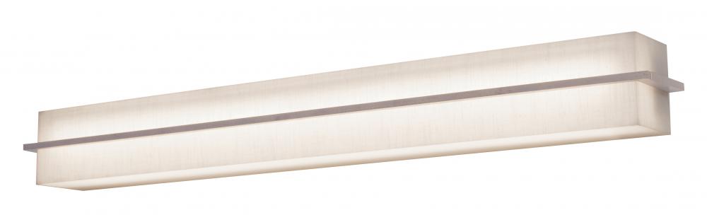 Apex - Vanity Light Fixture - 4 Ft. - Weather Grey Finish - Linen White Wood/Acrylic Shade