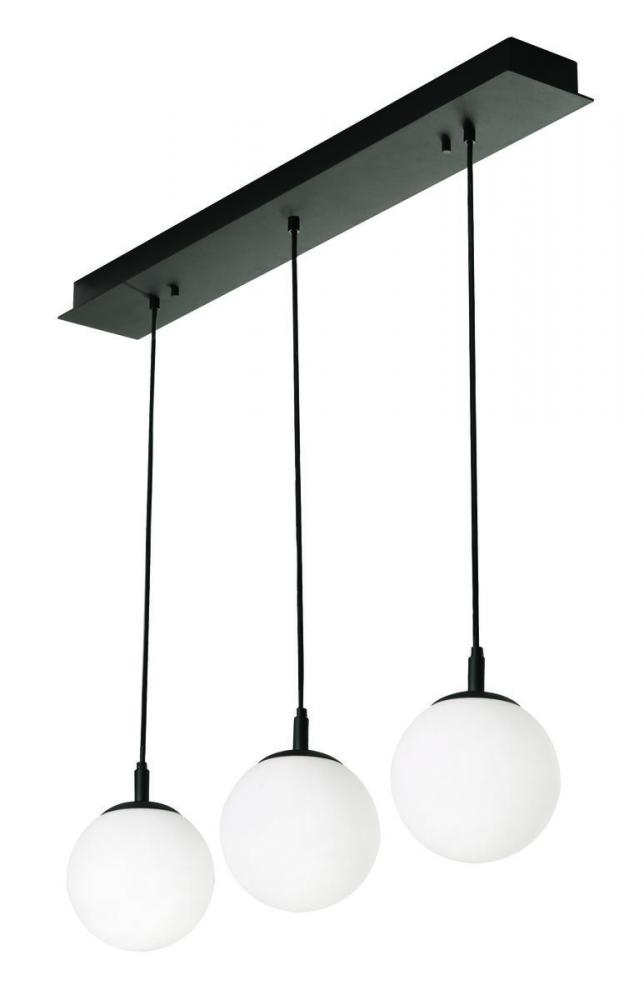 Loretto 3 Light Linear Pendant,120V,Black