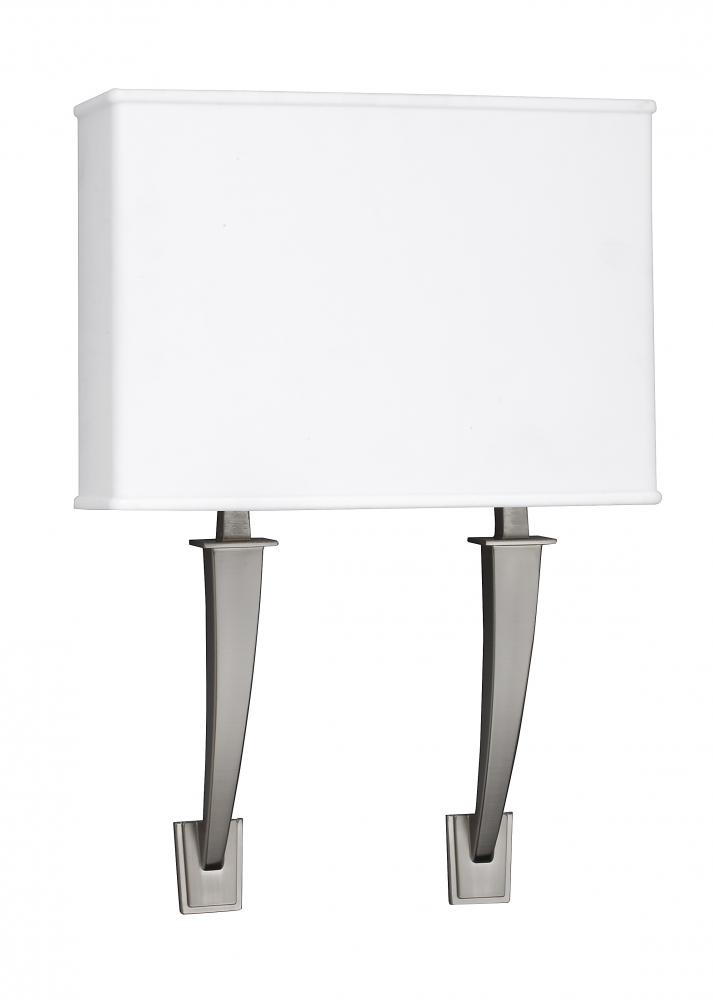 Sheridan LED Sconce - Satin Nickel Finish - Linen Acrylic Shade