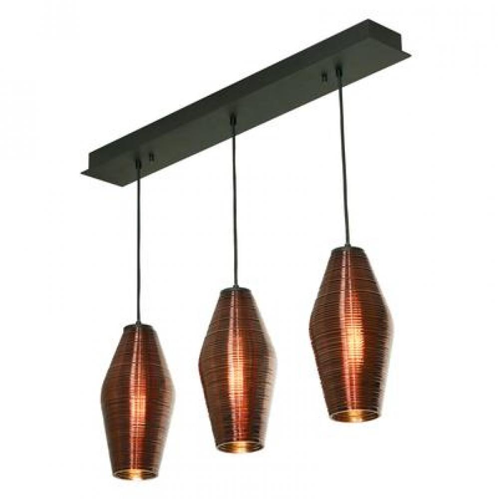 Mila 3 Light Linear Pendant,120V,Black