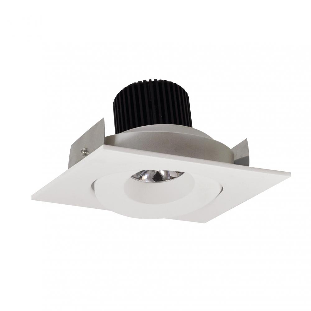 4" Iolite LED Square Adjustable Gimbal, 10-Degree Optic, 800lm / 12W, 2700K, White Finish