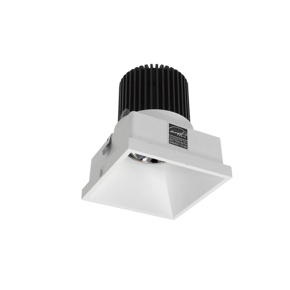 4" Iolite LED Square Trimless Downlight, 10-Degree Optic, 800lm / 12W, 2700K, Matte Powder White