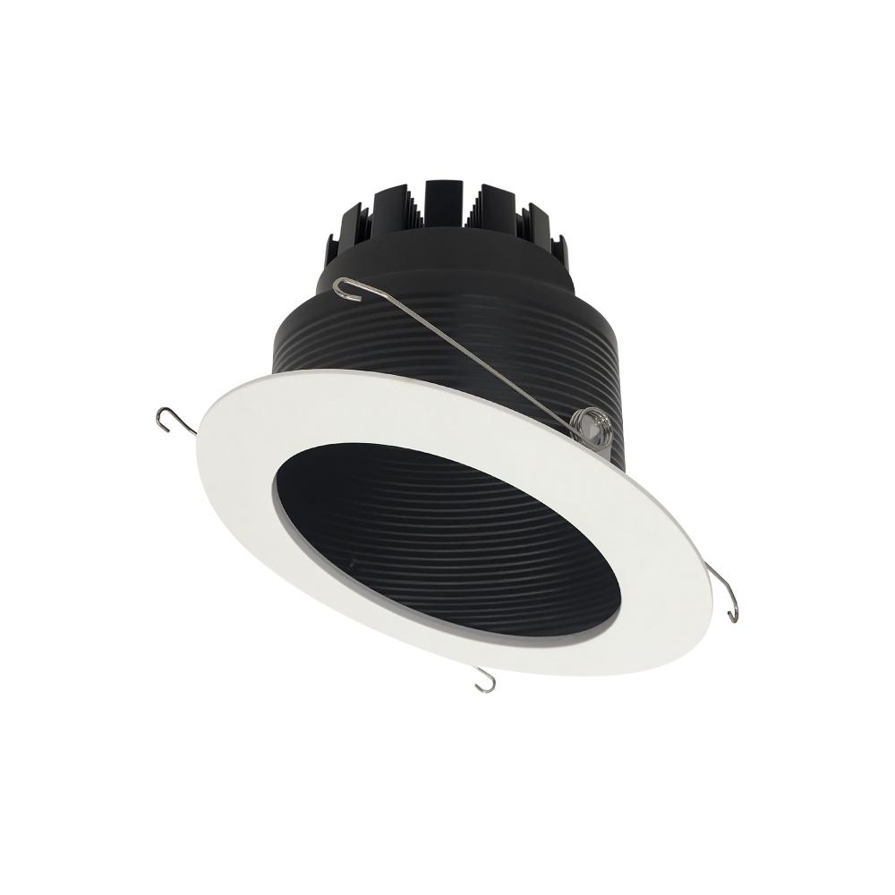 6" Marquise III Round Slope Baffle, 1200lm, 3000K, Flood Optic, Black Baffle/White Flange