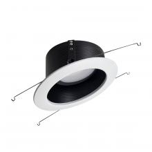 Nora NLRS-612L1TWB - 6" Sloped LED Retrofit Baffle, 1200lm / 15W, Selectable CCT, Black Baffle / White Flange