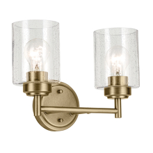 Kichler 45885NBR - Winslow 13" 2-Light Vanity Light with Clear Seeded Glass in Natural Brass