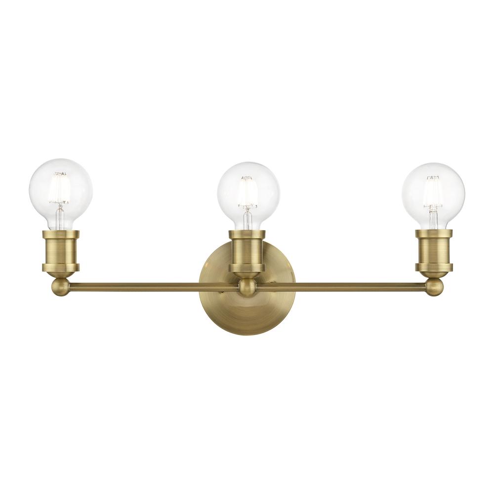 Lansdale 3-Light Antique Brass ADA Vanity Sconce