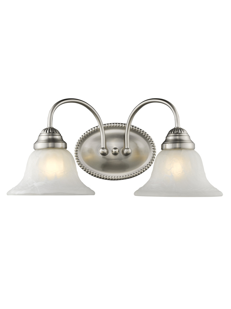 2 Light Brushed Nickel Bath Light