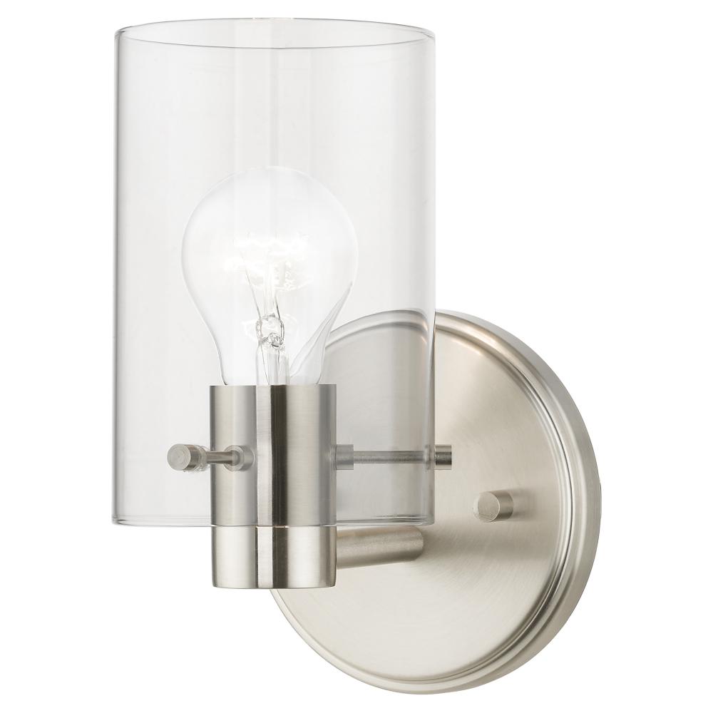 1 Light Brushed Nickel Single Sconce