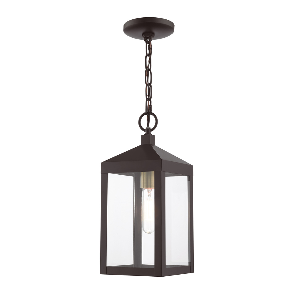 1 Lt Bronze Outdoor Pendant Lantern