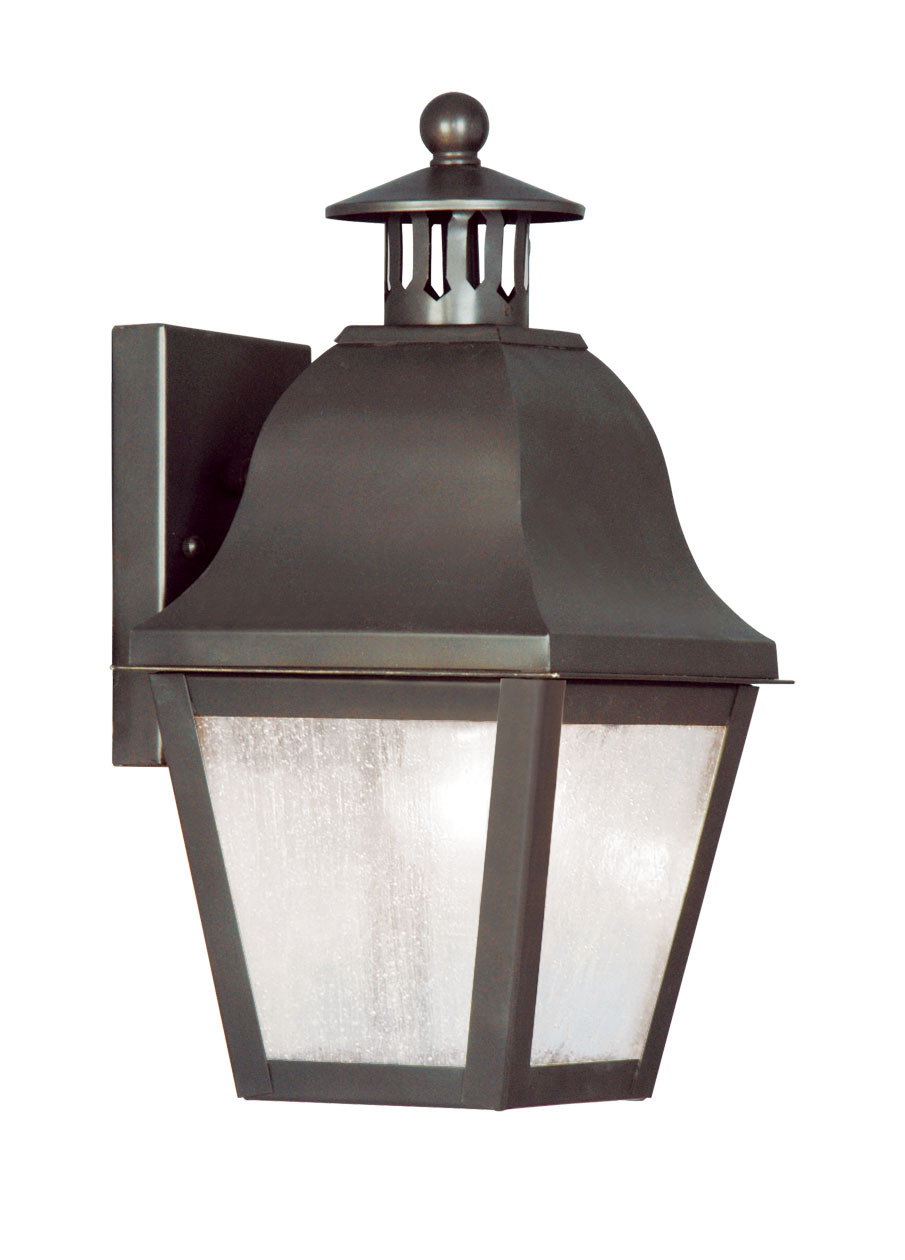 1 Light Bronze Outdoor Wall Lantern