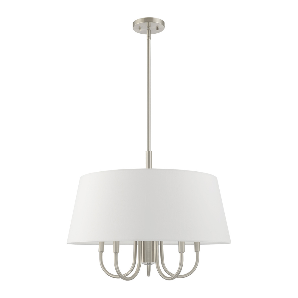 6 Lt Brushed Nickel Pendant Chandelier