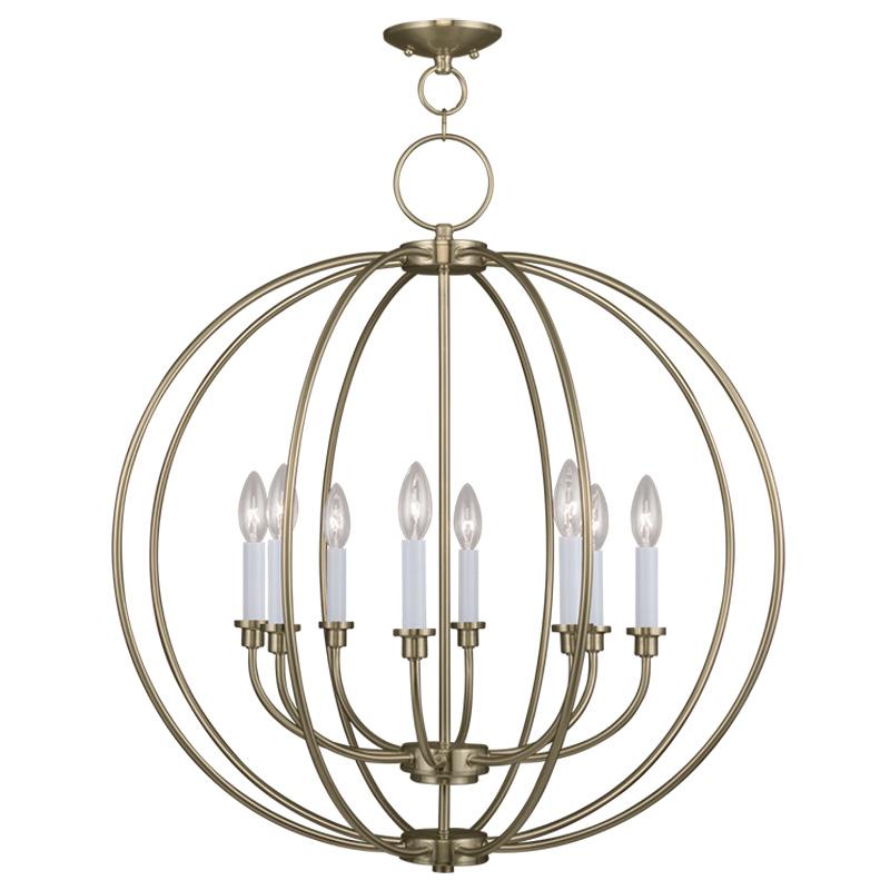 8 Light Antique Brass Chandelier