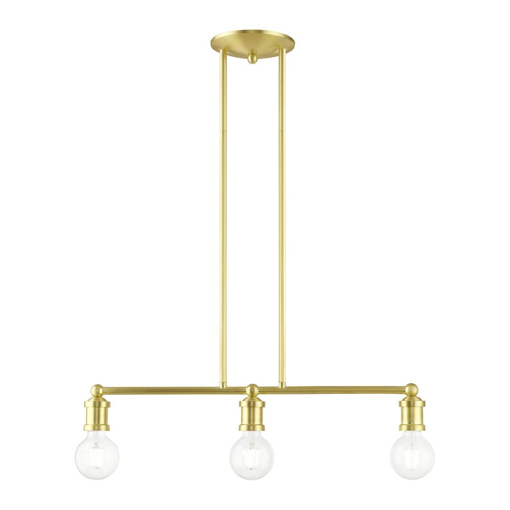 Lansdale 3-Light Satin Brass Linear Chandelier