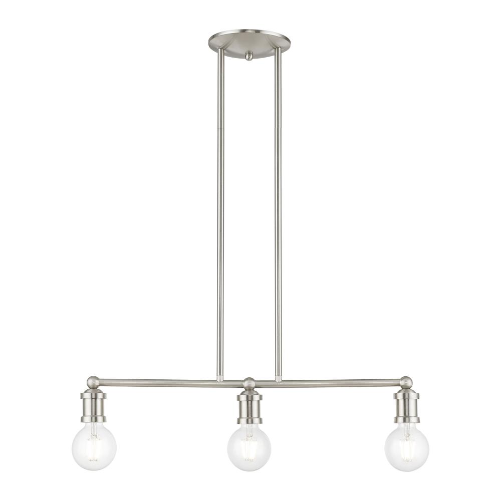 Lansdale 3-Light Brushed Nickel Linear Chandelier