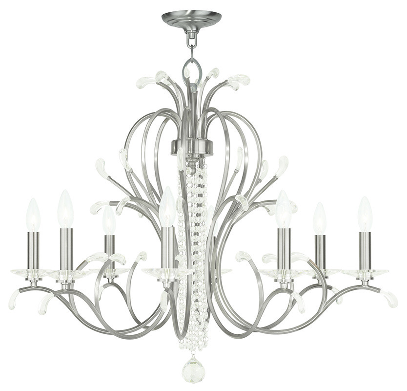 8 Light Brushed Nickel Chandelier