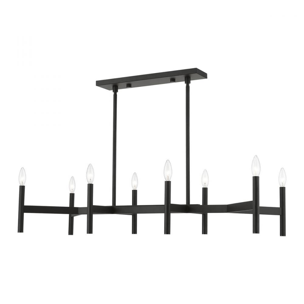 Black 8-Light Linear Chandelier