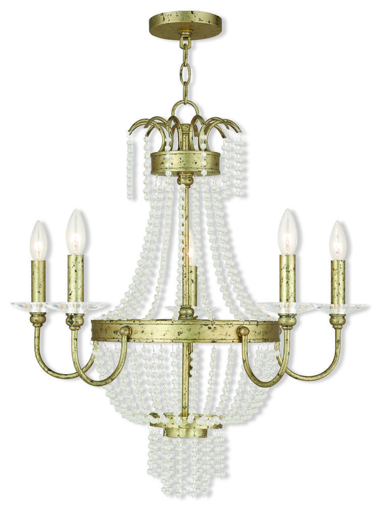 5 Light Winter Gold Chandelier