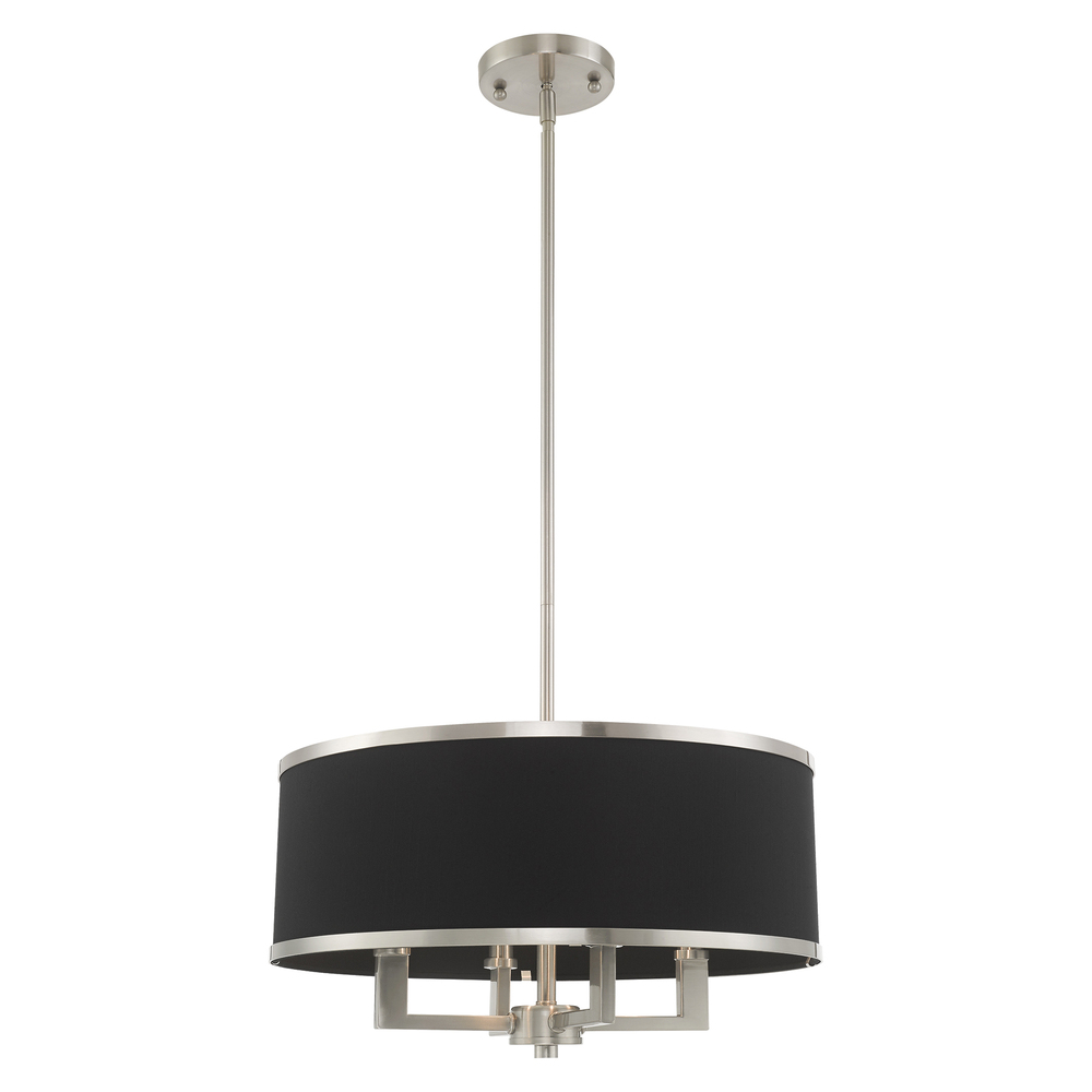 4 Lt Brushed Nickel Pendant Chandelier