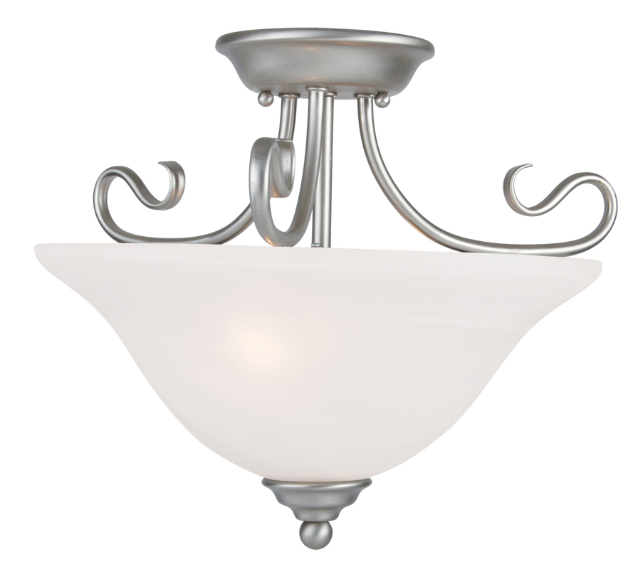 2 Light Brushed Nickel Ceiling Mount