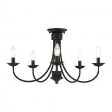 Livex Lighting 42684-04 - 5 Light Black Large Semi-Flush