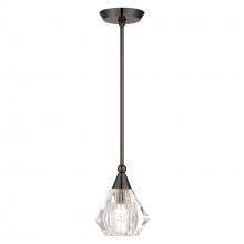 Livex Lighting 47071-46 - 1 Light Black Chrome Crystal Single Pendant