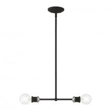 Livex Lighting 47162-04 - Lansdale 2-Light Black with Brushed Nickel Accents Linear Chandelier