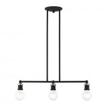 Livex Lighting 47163-04 - Lansdale 3-Light Black with Brushed Nickel Accents Linear Chandelier