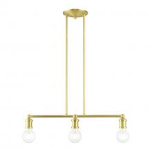 Livex Lighting 47163-12 - Lansdale 3-Light Satin Brass Linear Chandelier