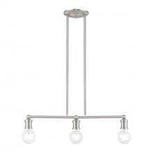 Livex Lighting 47163-91 - Lansdale 3-Light Brushed Nickel Linear Chandelier