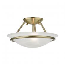 Livex Lighting 4823-01 - Antique Brass 2-Light Semi-Flush