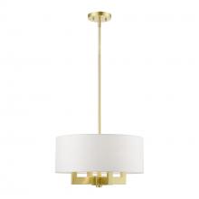 Livex Lighting 48784-12 - 4 Light Satin Brass Pendant Chandelier