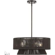 Livex Lighting 49144-92 - 4 Light English Bronze Pendant Chandelier