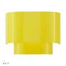 Livex Lighting 50299-82 - 1 Light Shiny Yellow ADA Sconce with Shiny Yellow Metal Shade with Shiny White Inside