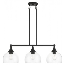 Livex Lighting 53643-04 - GLENDON 3-Light Linear in Black with Clear glass