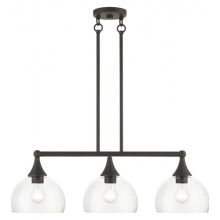 Livex Lighting 53643-07 - GLENDON 3-Light Linear in Bronze with Clear Glass