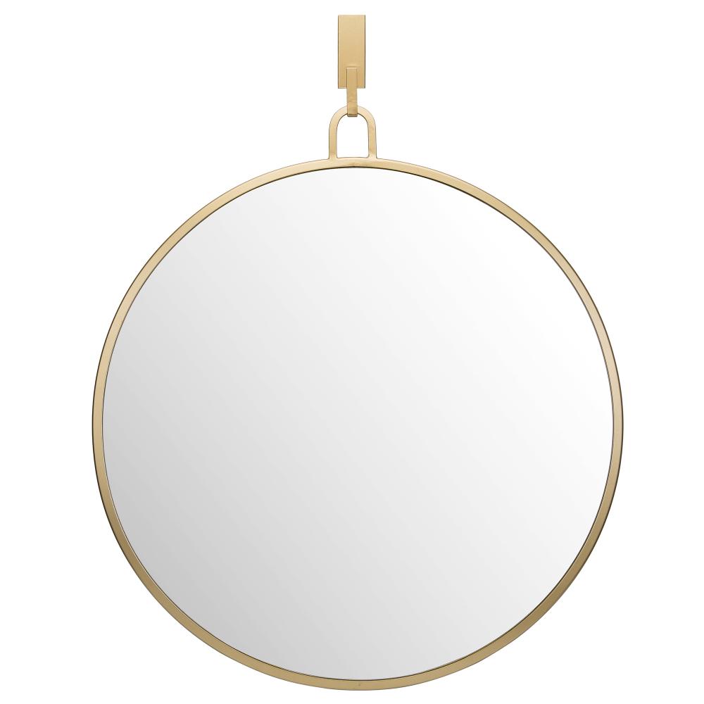 Stopwatch 30-in Round Accent Mirror - Gold