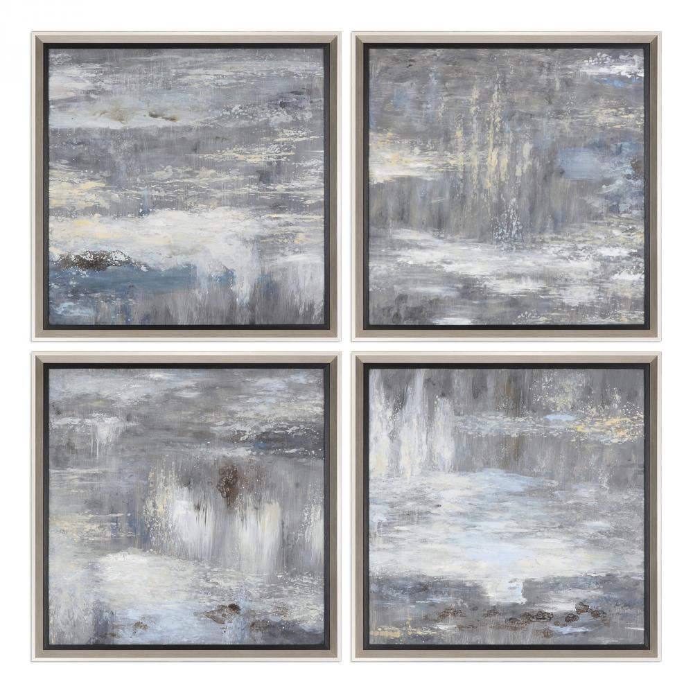 Uttermost Shades of Gray Hand Painted Art S/4