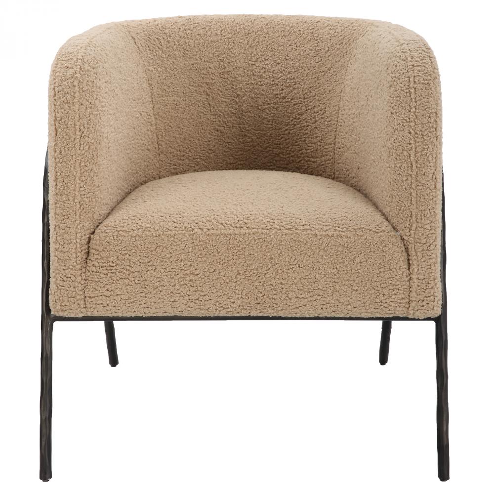 Uttermost Jacobsen Accent Chair, Latte Shearling