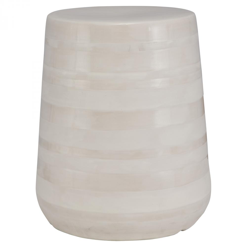 Desert Plains White Glaze Garden Stool