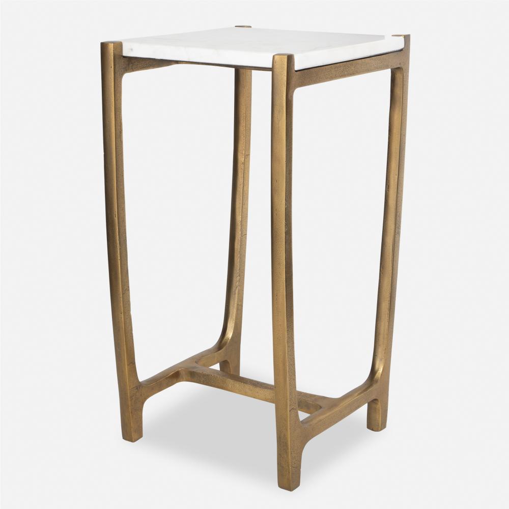 Affinity White Marble Accent Table