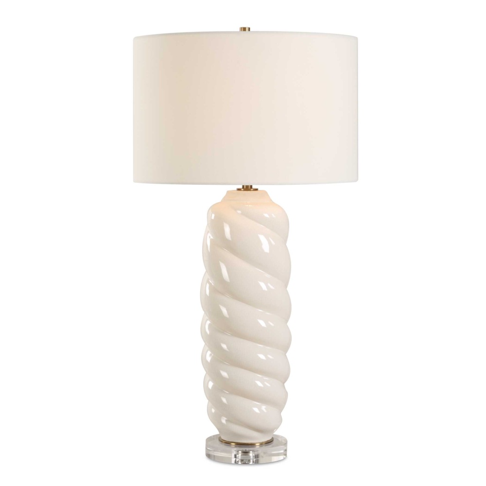 Uttermost Anneli White Swirl Table Lamp