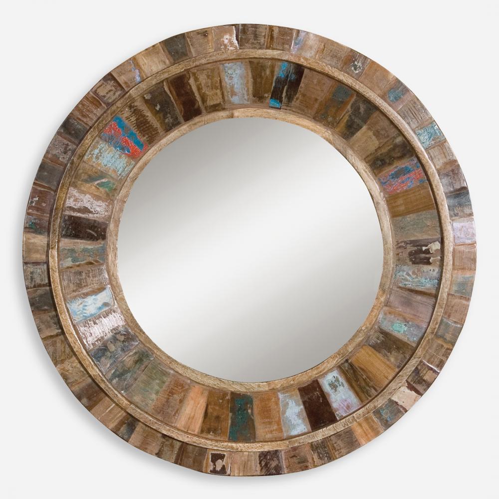 Uttermost Jeremiah Round Wood Mirror