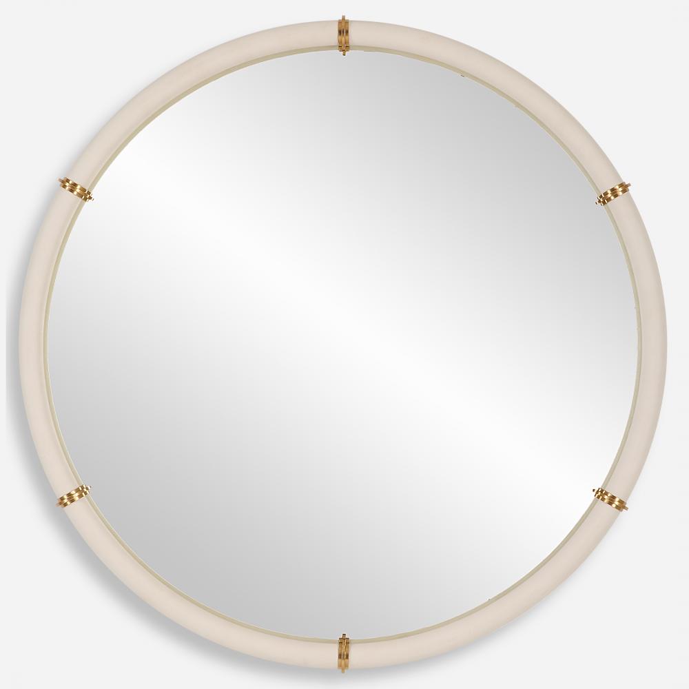 Uttermost Cyprus White Round Mirror