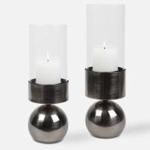 Uttermost 18050 - Tilston Gunmetal Candleholders, Set/2