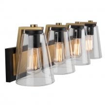 Artcraft AC11794BB - Treviso Collection 3-Light Vanity Light, Black & Brass