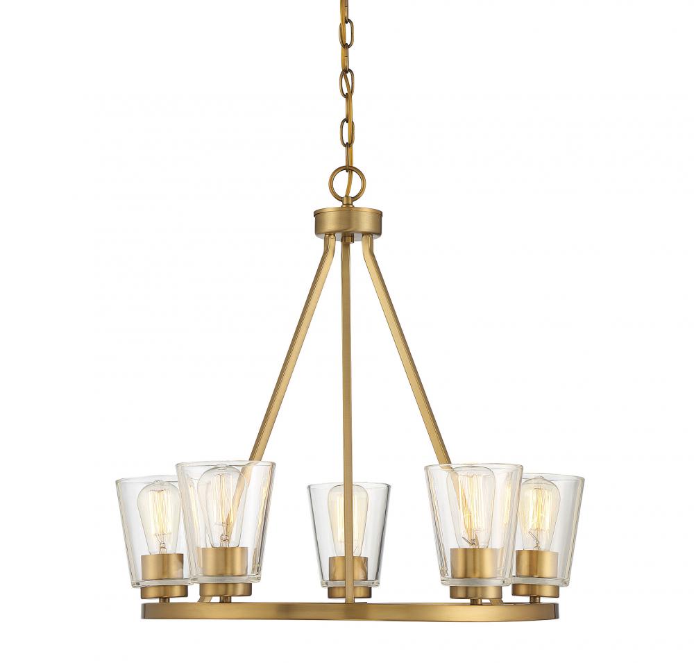 Calhoun 5-Light Chandelier in Warm Brass