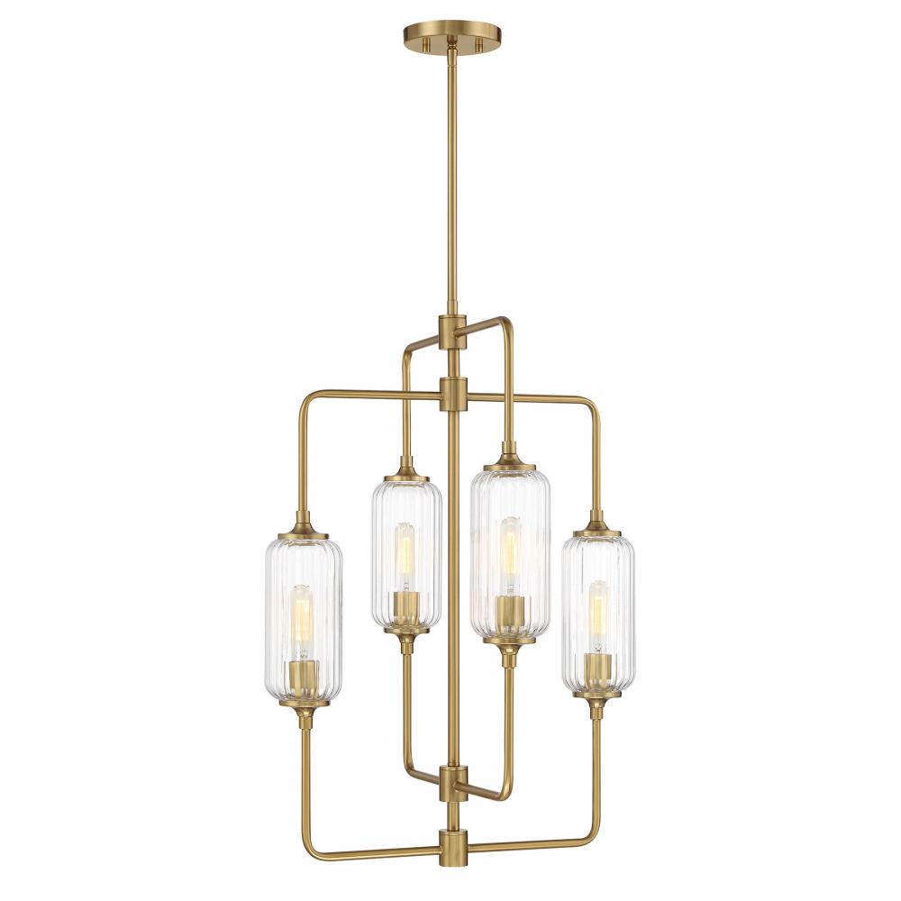 Holton 4-Light Chandelier in Warm Brass