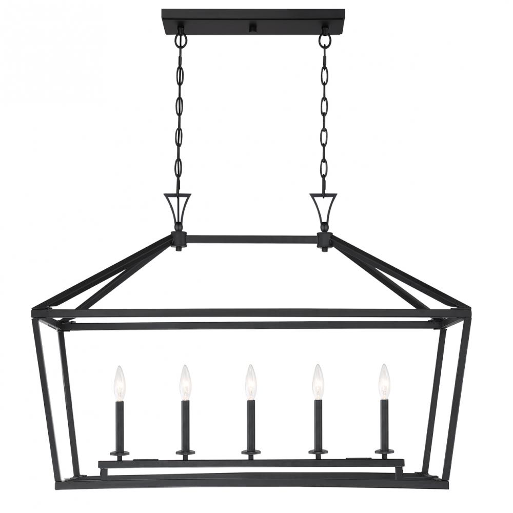 Townsend 5-Light Linear Chandelier in Matte Black