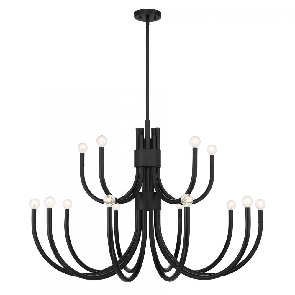 Sorrento 15-Light Chandelier in Matte Black